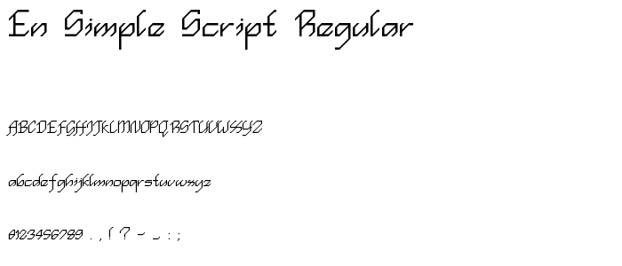 en simple script Regular font